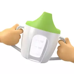 Bebê aprendendo beber copo bonito garrafa de água com dupla alça bpa livre leakproof crianças copos de água garrafa duckbill copo - loja online