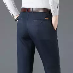 Calça justa reta masculina, calça casual de negócios, terno elástico, marca chique, primavera, outono, moda masculina, 6 cores, 2023 - comprar online
