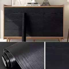 Imagem do Adesivos de PVC de grão de madeira Papel de parede autoadesivo impermeável Papéis de parede para armário, mesa, móveis, decoração de casa