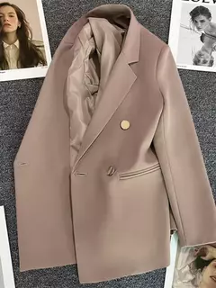 Casaco feminino elegante de terno esportivo, blazer casual, moda coreana, jaqueta de luxo, monocromática roupas femininas, primavera, outono