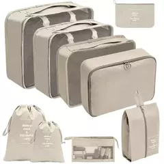 Travel Organizer Storage Bags Set, Mala de Embalagem Cubos, Casos Portáteis, Bagagem, Roupas, Bolsa Arrumada, Dobrável, 7 Pcs, 8 Pcs, 9 Pcs, 10 Pcs