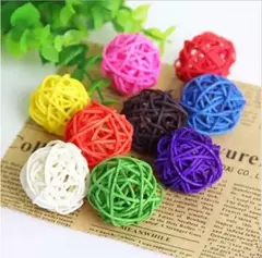 10 pçs cor primária sepak takraw papagaio mascar brinquedo bola pet pássaro pé/pé arranhando/pé brinquedo pet mastigar brinquedo sepak takraw na internet