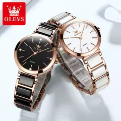 OLEVS-Moda Feminina Relógio Elegante, Movimento Japonês, Pulseira Cerâmica, Pulseira Feminina de Luxo, Relógios Quartzo, Presentes na internet