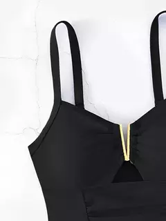 Maiô frente Ruched feminino, One Piece Swimwear, Fato de banho sexy, Roupa de praia feminina, Banho de natação, Monokini, Cortar fora, 2021