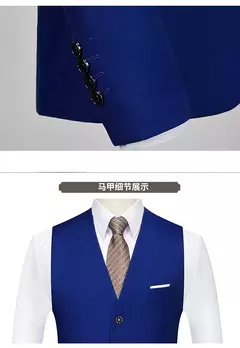 Terno casual de negócios masculino para casamentos, blazer genuíno, colete e calças, grande e alto, colete slim fit, calças de vestido, tamanho EUA - loja online