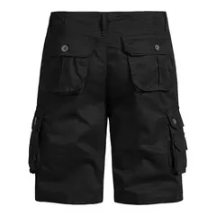 Calções de algodão de bolso múltiplo masculino, macacão de cor sólida de alta qualidade, casual ao ar livre, calças curtas esportivas, novo verão na internet