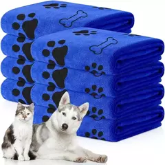 Toalha para animais de estimação 60x100cm, toalha de banho para cães e gatos, microfibra, secagem rápida, absorvente, azul, cinza, produtos de banho para animais de estimação