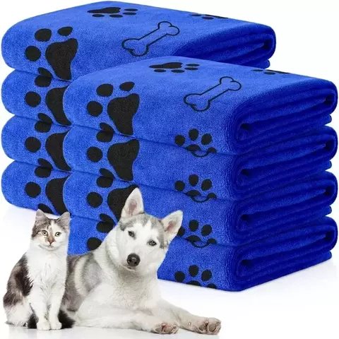 Toalha para animais de estimação 60x100cm, toalha de banho para cães e gatos, microfibra, secagem rápida, absorvente, azul, cinza, produtos de banho para animais de estimação