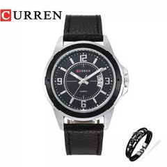 Curren-Relógio Quartz Masculino, Relógios de Fábrica, Moda de Luxo, Relógio de pulso casual, Data Watch