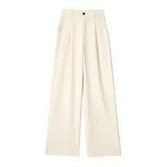 TRAF-Calça formal feminina, calça casual de perna larga, listrada, cinza, preta, cintura alta, terno largo, roupa de escritório na internet