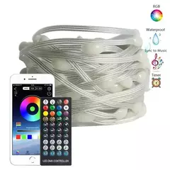 Smart RGB LED String Lights, Bluetooth, Fairy Lights, Festão, Árvore de Natal, Casamento, Decoração do jardim ao ar livre, Ano Novo L, 5 m, 10 m, 20m
