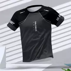 Imagem do New Hot-Selling Outdoor Running Sports Respirável Quick-Secagem Roupas de Fitness Casual Wear Impressão 3D Em Torno Do Pescoço Adulto T-Shirt