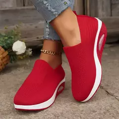 Mulas de plataforma ortopédicas antiderrapantes para mulheres, sapatos de caminhada, sapatos de caminhada, cunha respirável, sapatilhas femininas, sapatilhas femininas - comprar online