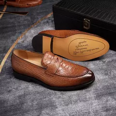 Felix Chu-mocassins de couro genuíno masculino, padrão de cobra pontiagudos, s - loja online
