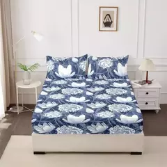 Capa de cama para quarto, 3 peças, conjunto de lençóis estampados (um lençol e duas fronhas) Una Sábana Y Dos Fundas De Almohada - Wolf Magazine