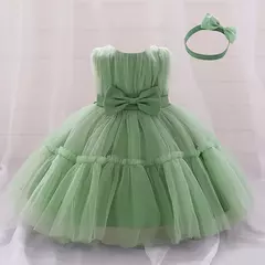 Imagem do Elegante vestido de tule para meninas, bebê infantil, 1st Birthday, Vestidos de batismo, Kids Wedding Party, Toddler Clothes, Verão