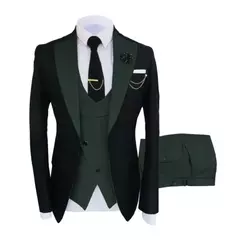 Ternos masculinos 3 peças sob medida melhor homem noivo casamento smoking fino ajuste jacquard duas cores blazer jaqueta colete calças smoking roupas na internet