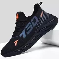 Calçado esportivo masculino casual de malha leve, respirável, legal, correndo, sola macia, confortável, antiderrapante, moda masculina, verão