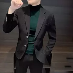 Blazer fino preto slim fit masculino, jaquetas masculinas, casaco de negócios, estilista de luxo, roupas de alta qualidade, novo, 2021