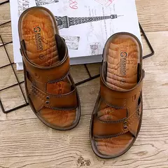 Sandálias masculinas de dupla finalidade, spray de óleo confortável, sapatos de praia de lazer, 2 em 1, verão