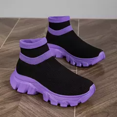 Sapatos de corrida ultraleves para homens e mulheres, tênis de meia respirável, tênis esporte top alto, sapatos de plataforma, moda, tamanho 45 - comprar online