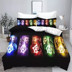 Conjunto de cama Disney Marvel Os Vingadores, Roupa de cama infantil, Anime Cartoon, Capa de edredão e fronha - loja online