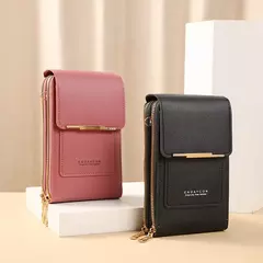 Buylor-Bolsa de couro feminina, tela sensível ao toque, bolsa para celular, bolsa de ombro pequena, macia, feminina, barata, transversal - Wolf Magazine