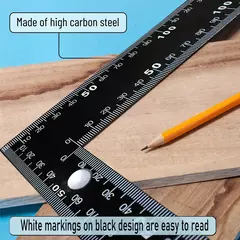 Imagem do Quadrado de carpintaria de aço resistente de 8x12": ferramenta de ângulo reto de precisão para marcenaria/construção