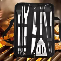 Conjunto De Ferramentas De Combinação De Churrasco, Forno De Aço Inoxidável, Saco De Pano Portátil, Ferramenta De Cozimento Ao Ar Livre