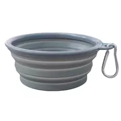 Bacia dobrável do silicone para o cão e o gato, recipiente portátil do alimento, recipiente de água, curso ao ar livre, com mosquetão na internet