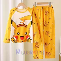 Conjunto de pijama infantil, calça de manga comprida, pulôver estampado, roupa caseira de duas peças, pijamas primavera e outono na internet