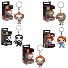 FUNKO-Pennywise Scream Face Chucky Pocket Chaveiro para Crianças, Action Figures, Modelo Coleção Brinquedos, Presente de Natal