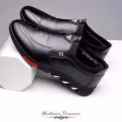 Sapato de couro macio masculino, sapatilha antiderrapante, mocassins formais, tênis casual confortável, vestido primavera, masculino, 2022 - comprar online