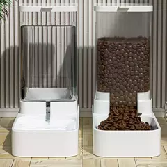 Alimentador automático para gatos e dispensador de água com recipiente de armazenamento de alimentos por gravidade para cães e gatos