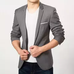 Jaqueta monocromática masculina, bolsos com aba, blazer, clássico, casual, casaco de negócios, botão único, lapela - Wolf Magazine