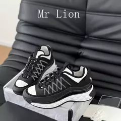 Tênis de moda casual para mulheres, fundo grosso, antiderrapante, tênis de corrida respirável, tecido elástico, listra de retalho, confortável, novo - loja online