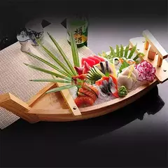 Artesanal De Madeira Japonesa Sushi Barcos, Bandeja De Marisco, Navio Sashimi, Assorted Cold Dish, Restaurante Ferramenta, Grande, 40cm a 90cm na internet
