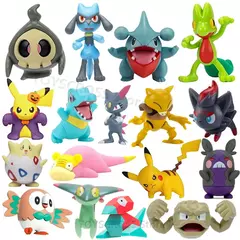 1.5 "figuras de anime pokemon litten pikachu rowlet treecko eevee charizard psyduck totodile pika pokemon figura de ação brinquedo bonecas