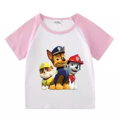 Boys Paw Patrol T-shirt manga curta Top e Shorts Set, bebê meninos roupas, roupas dos desenhos animados, terno verão, novo conjunto infantil, 2022, 2pcs - loja online