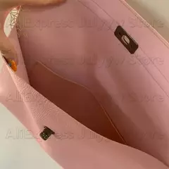 Envelope de couro PU para mulheres, embreagem vermelha, bolsa feminina, padrão de lichia, bolsas de mão simples, vermelho