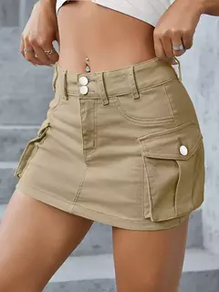 Meia Saia Quadril Feminina, Cor Sólida, Cintura Baixa, Emagrecimento, Novo Estilo, Europeu, Tendência Americana, Independente, Stand Comércio Exterior, Outono