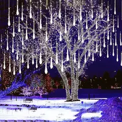 LED Meteor Shower Lights, 8 tubos, decoração de Natal ao ar livre, String Fairy Lights, Street Garden e Yard Decoration