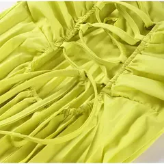 Vestido longo plissado sem alças feminino, Elegante, Sem alças, Fita, Plissado, Sexy, Sem mangas, Sem encosto, Lady, Festa à noite, Novo, Verão, 2022 - Wolf Magazine