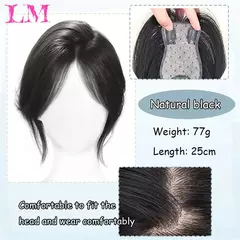 Lm fino 3d ar franja de cabelo em linha reta puro franja clipe em extensões de cabelo topper franja 3d invisível sem costura cabeça peruca de cabelo - loja online