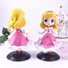 Disney q posket princesa branca de neve aurora bonito figura de ação ornamento modelo brinquedos acessórios crianças charme presentes aniversário - comprar online