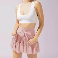 Minissaia plissada de malha de cintura alta feminina, calção de rua feminino, monocromático, casual, curta, moda verão, Y2K, 2022 - comprar online