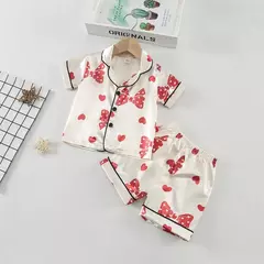 Imagem do Baby Girls' Sleepwear Suit, Pijama infantil, Roupas infantis, Toddler Casual Costume, Roupas de verão, Camisa infantil, Shorts, Novo, 2Pcs Set