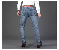 Wthinlee-Calça Jeans Stretch Casual Masculina, Calças Jeans Trabalho, Roupa de Marca Masculina Clássica, Azul, Preta, Nova, Moda - comprar online
