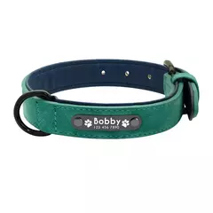 Coleira de couro personalizada para cães, coleira e coleira para animais de estimação, conjunto de coleira de couro durável para cães pequenos, médios e grandes - loja online