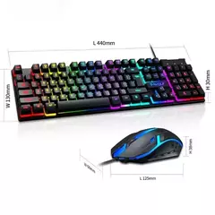 Kit de teclado e mouse para jogos RGB retroiluminado USB com fio teclado e mouse para computador combo 104 teclas para PC Gamer Laptop - Wolf Magazine